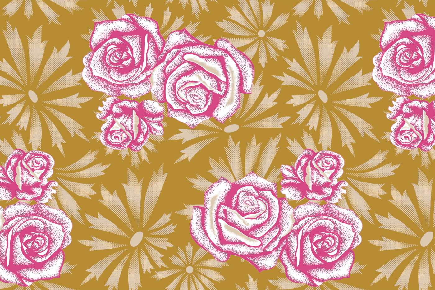 Rose Floral Seamless Textile Pattern