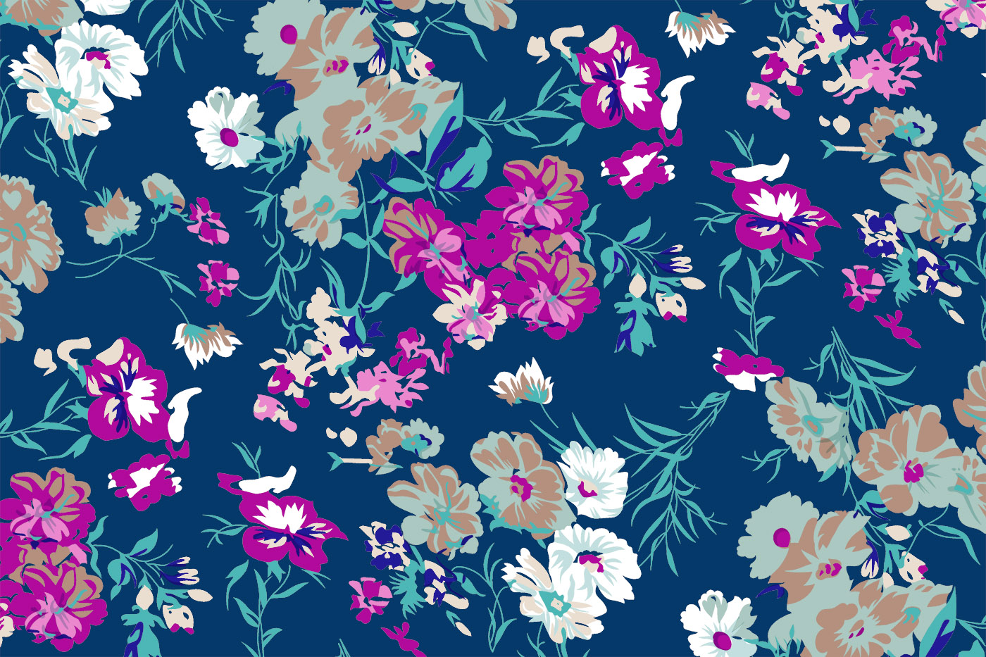 Dense Floral Seamless Textile Pattern