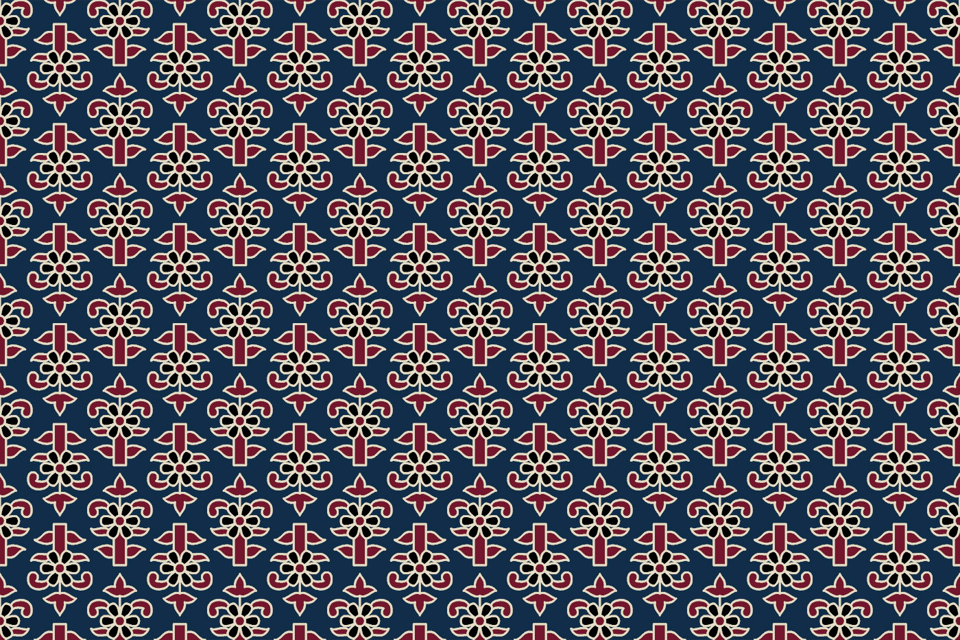 Dabu Style Geometric Repeat Textile Pattern