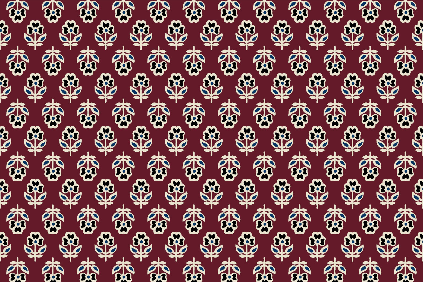 Jaipuri Floral Butti Seamless Textile Pattern