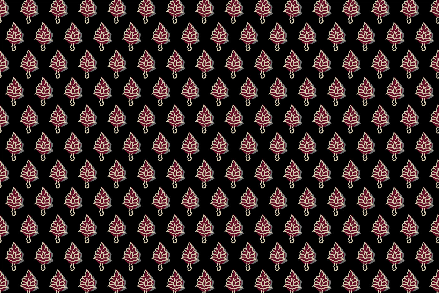 Bagru Leaf Butti Seamless Textile Pattern