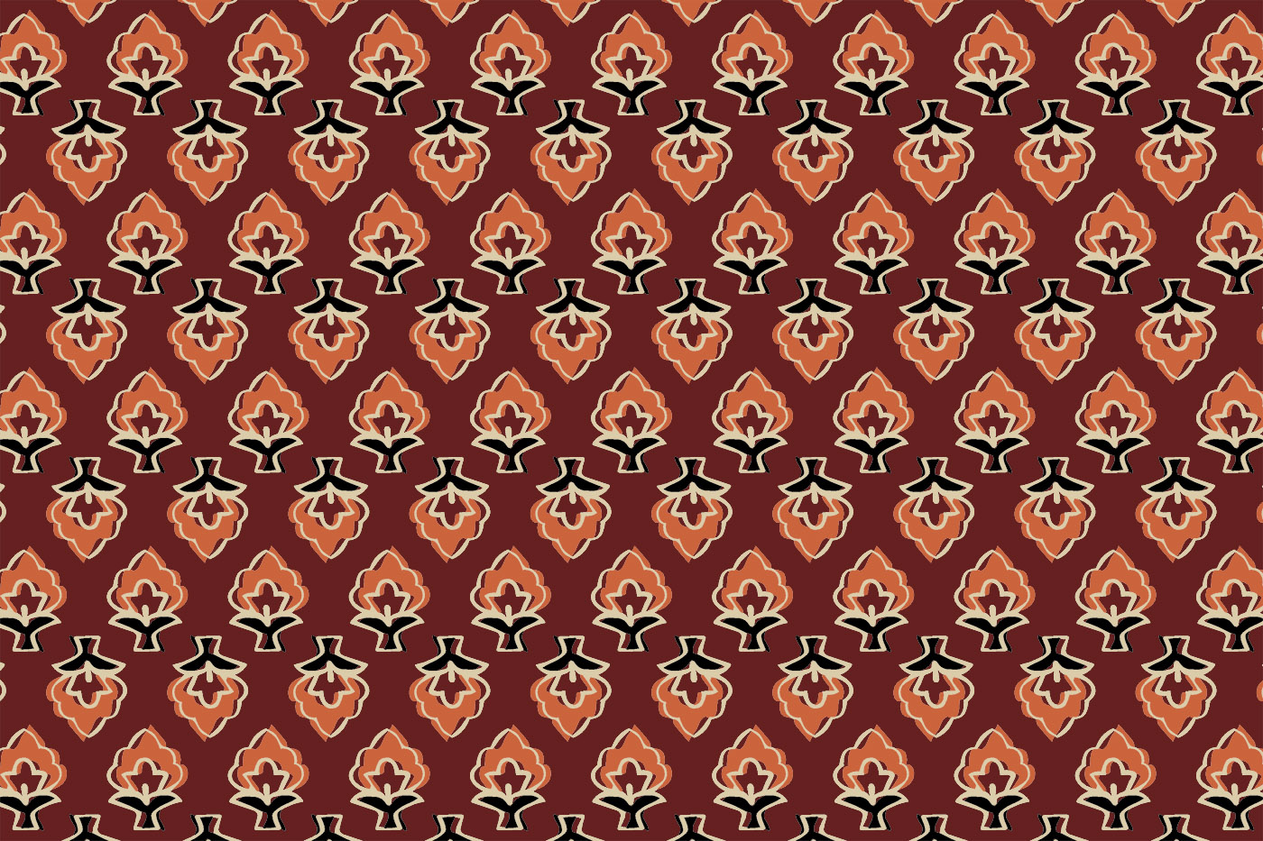 Kalamkari Butta Seamless Textile Pattern