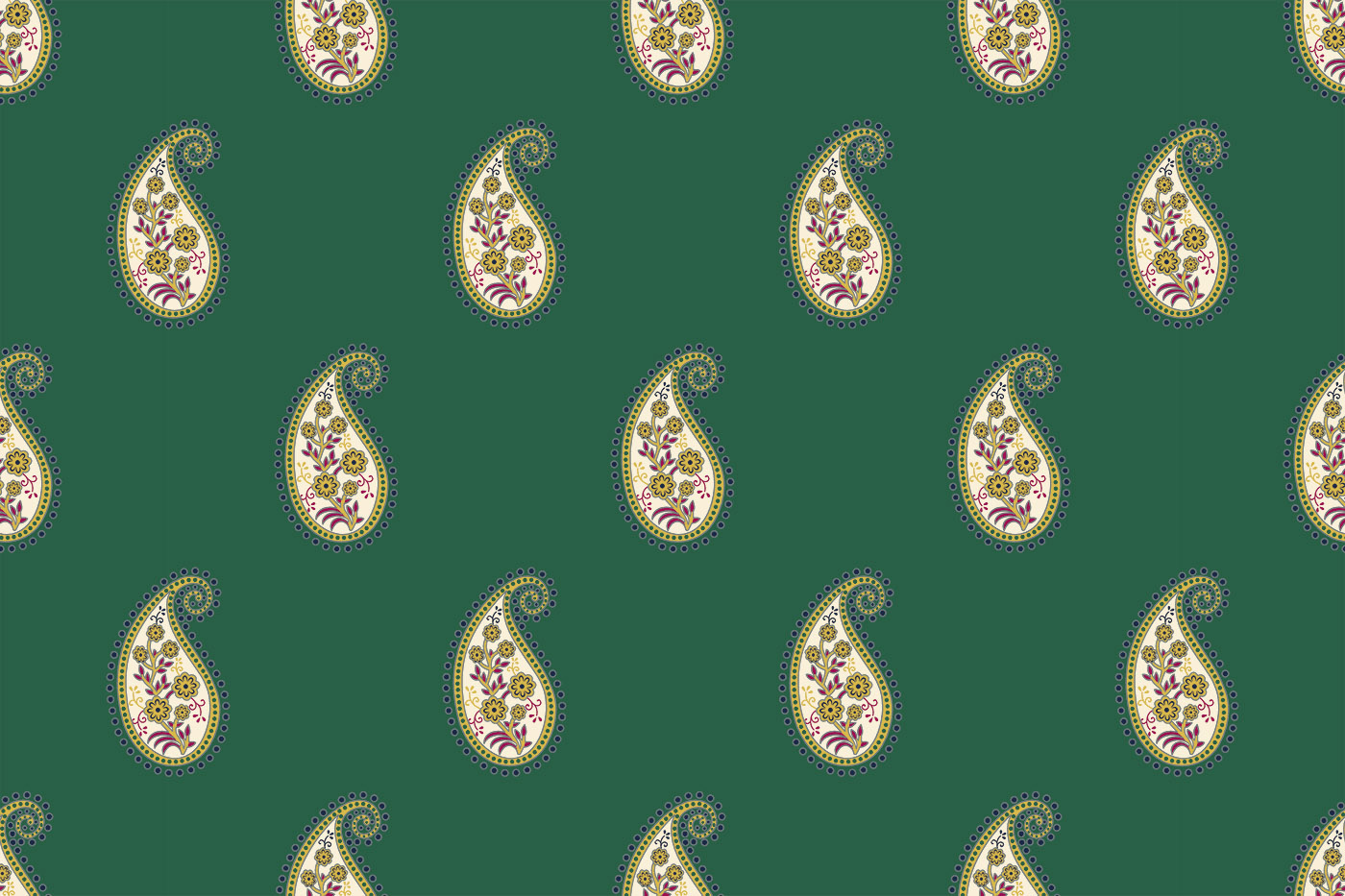 Kashmiri Paisley Butti Seamless Textile Pattern