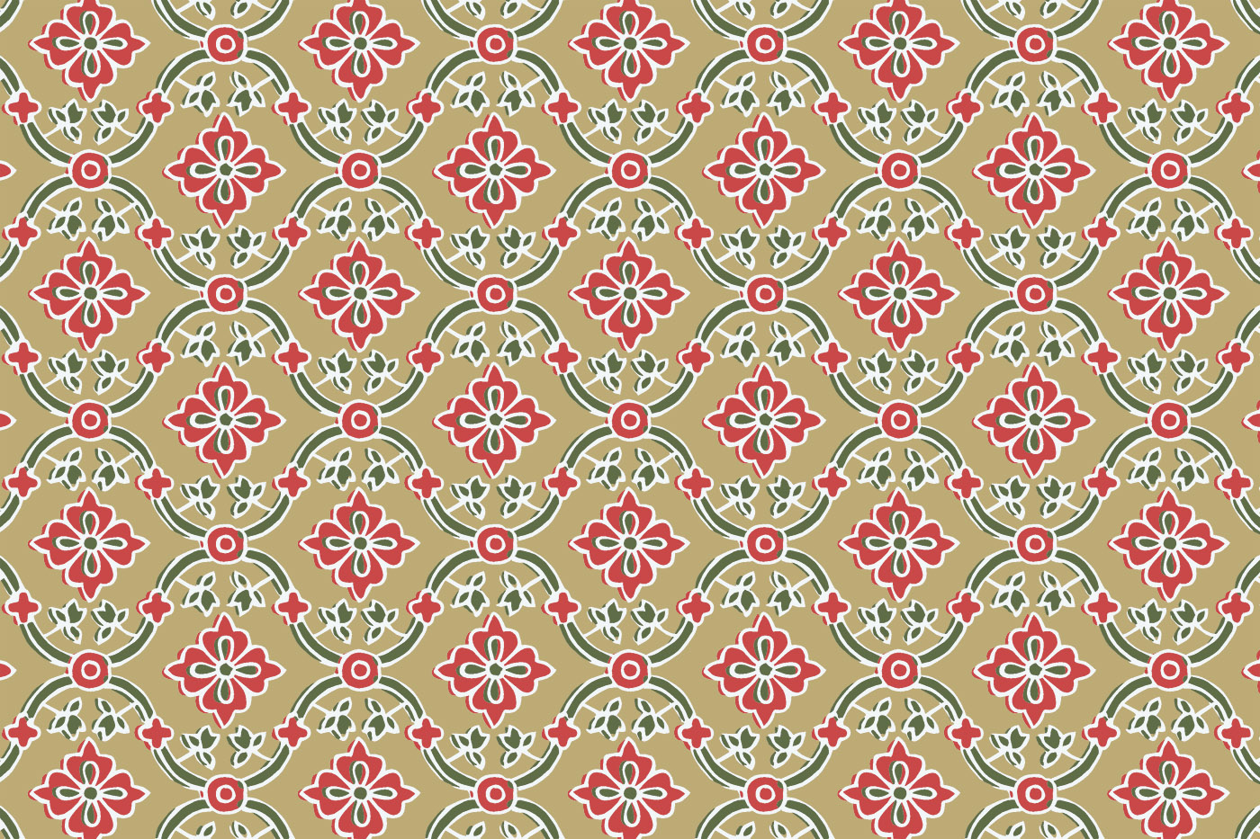 Jaipuri Floral Tile Seamless Textile Pattern