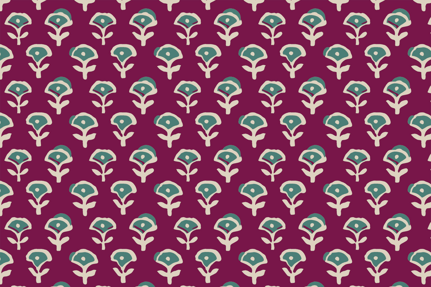 Bagru Butta Seamless Textile Pattern