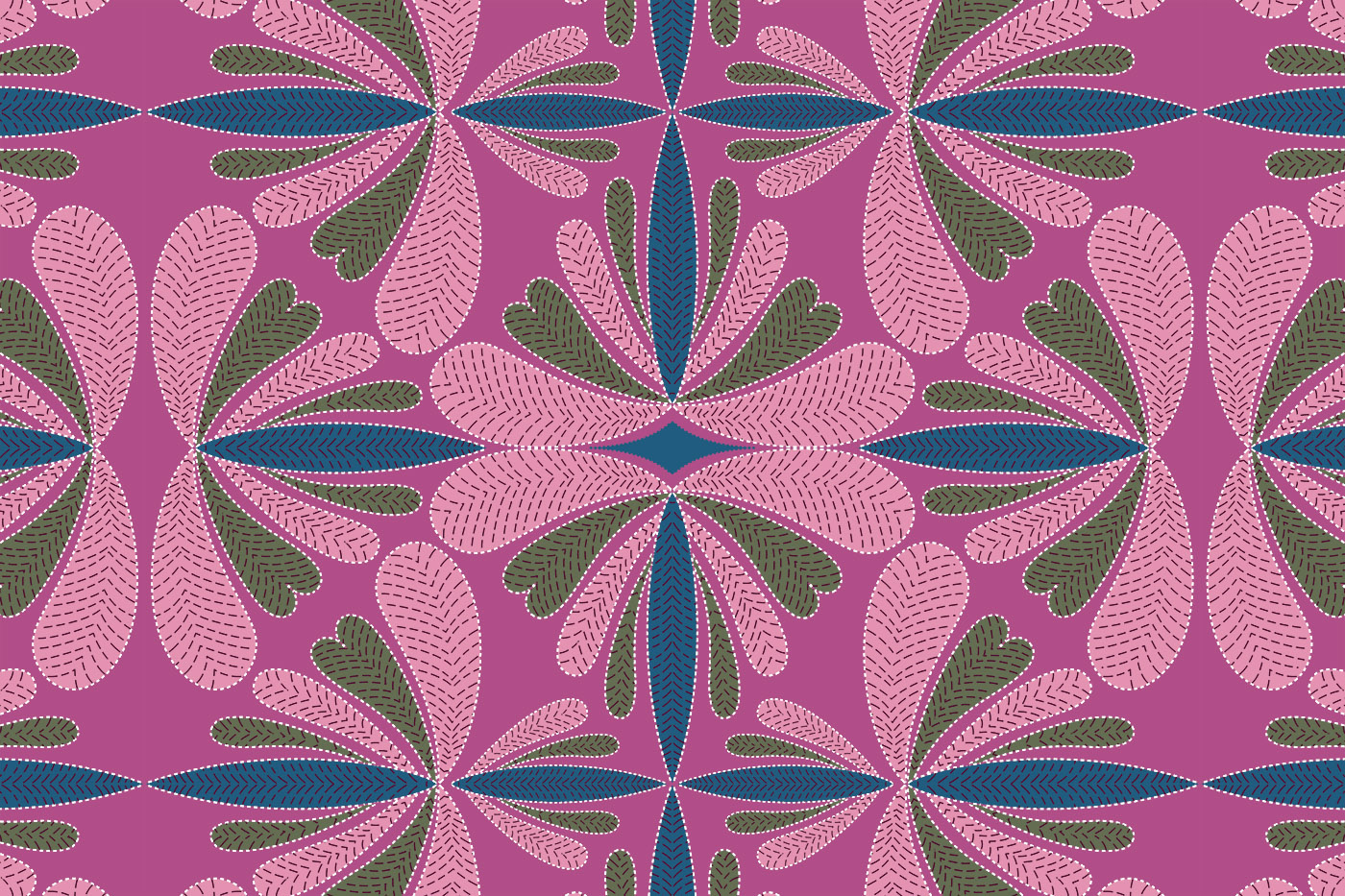Bagru Abstract Floral Seamless Textile Pattern