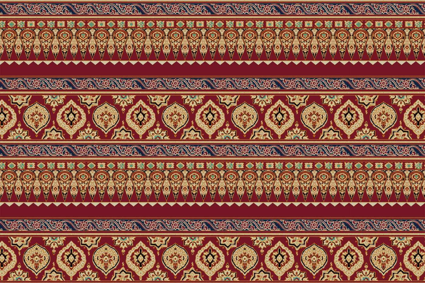 Ajrakh Decorative Border Textile Pattern