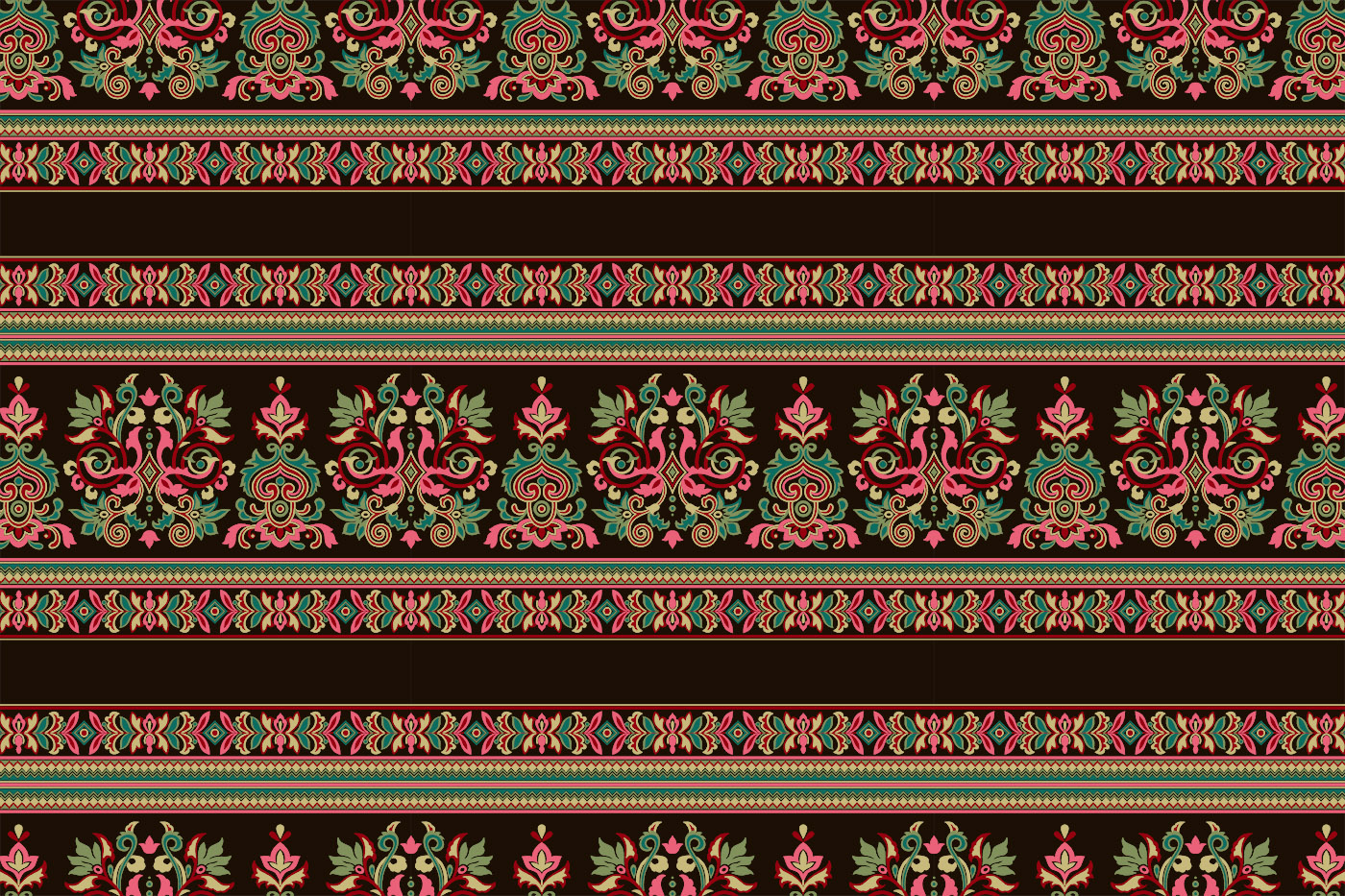 Sanganeri Floral Vine Seamless Textile Pattern