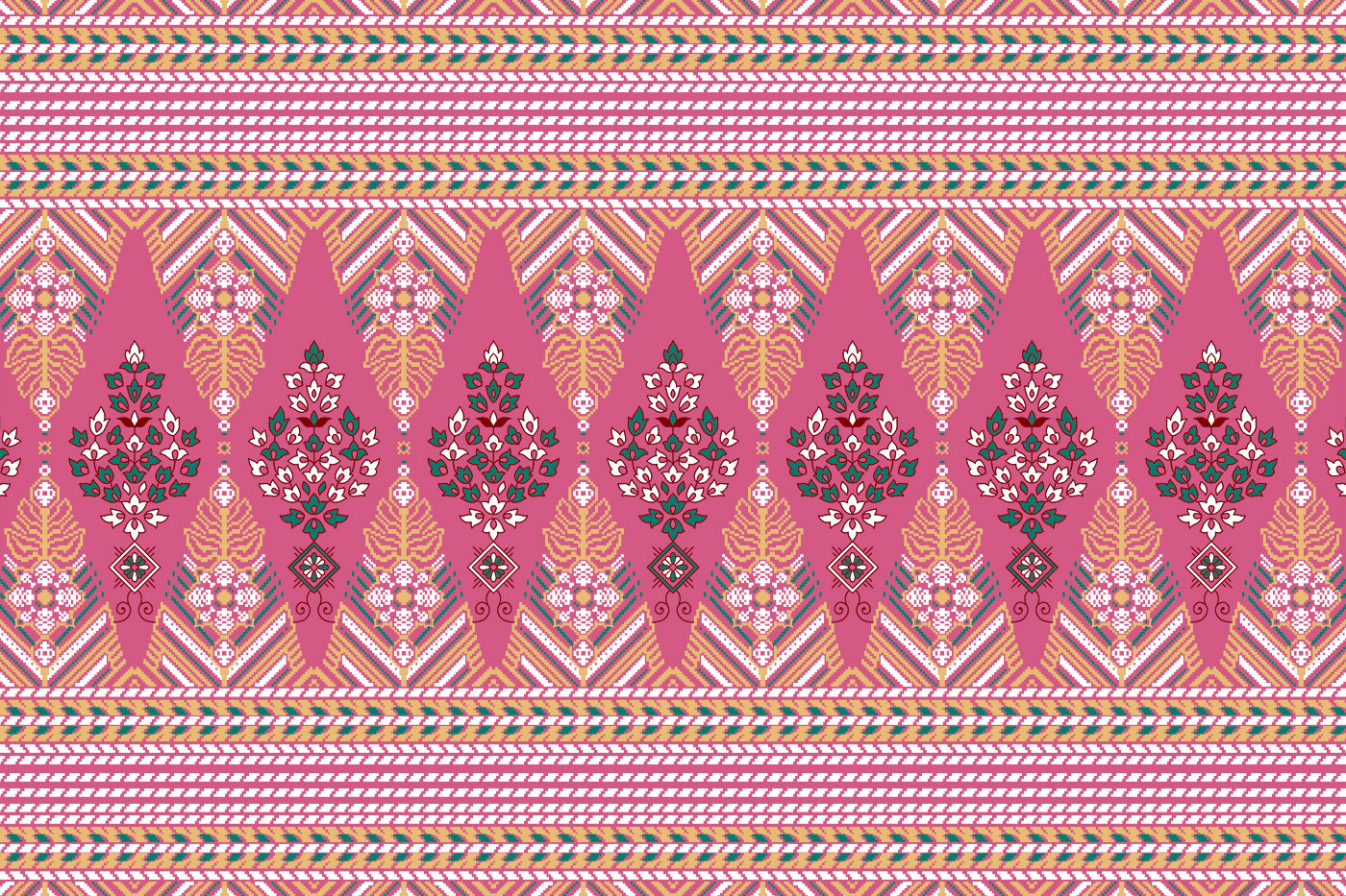 Patola Ikat Border Textile Pattern