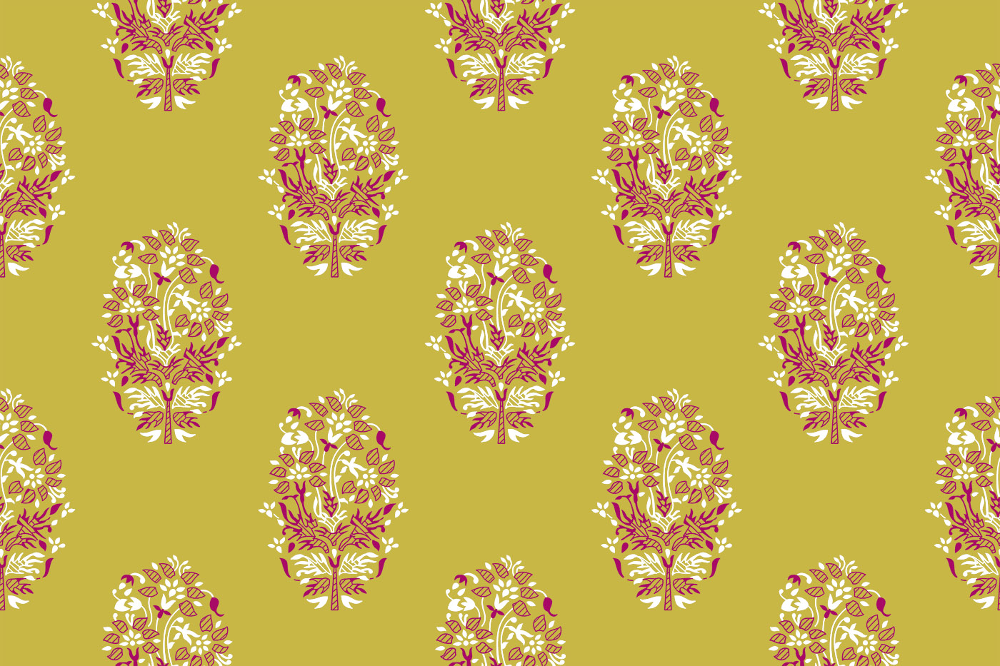 Bagru Floral Butti Seamless Textile Pattern