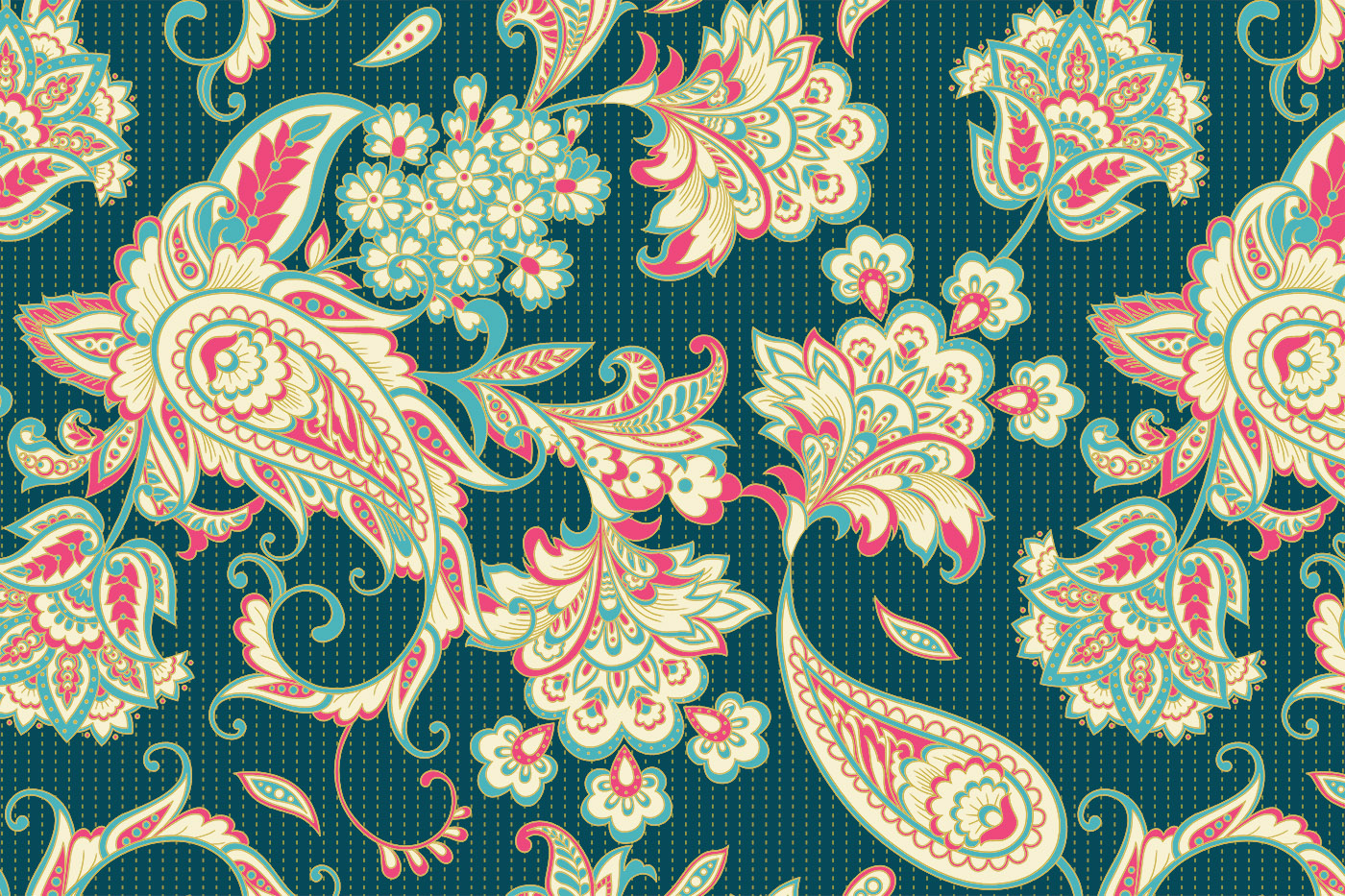 Mughal Royal Paisley Floral Textile Pattern