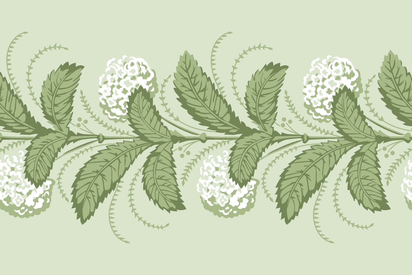 Indian Botanical Vine Floral Seamless Textile Pattern