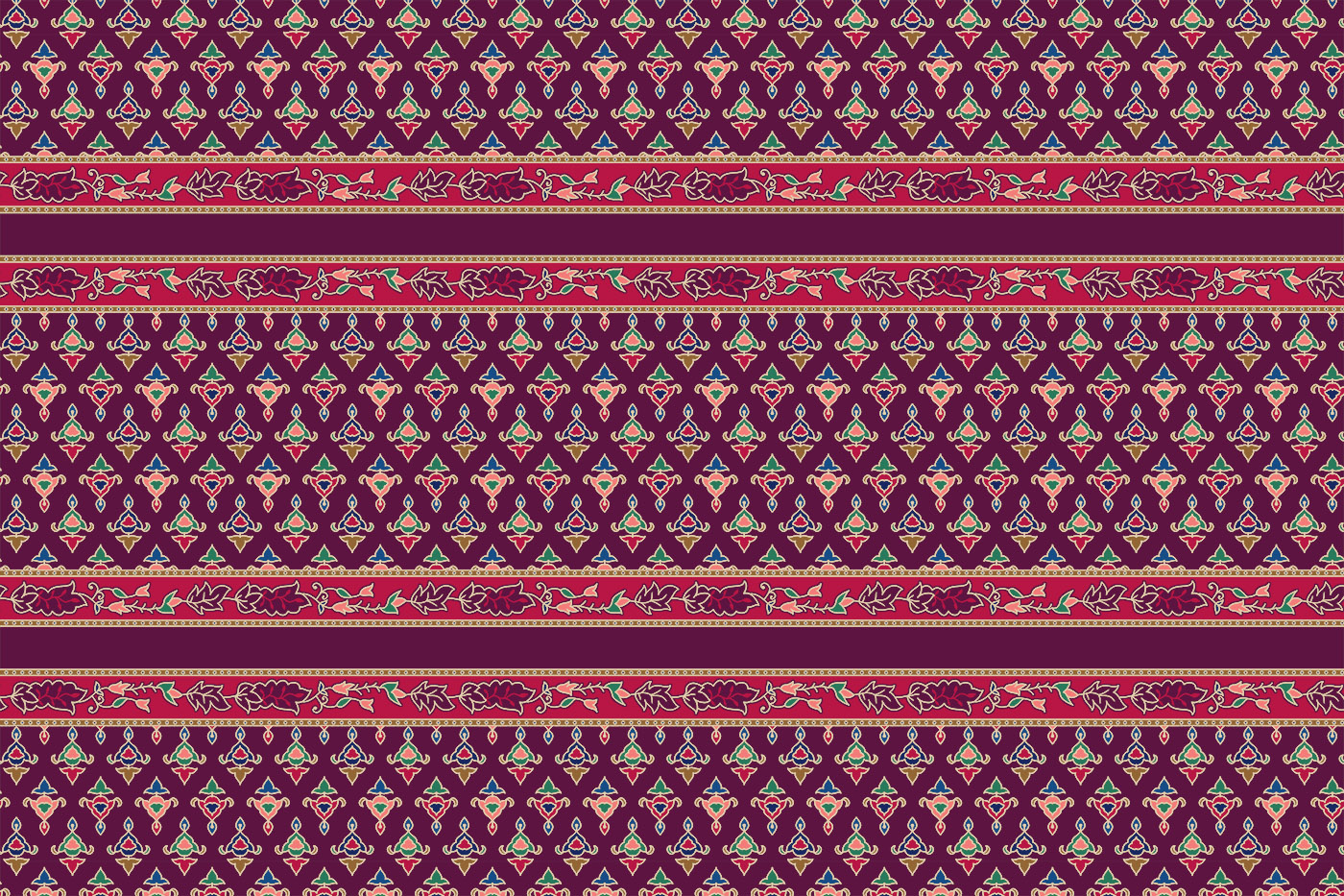 Royal Mughal Floral Design Kit – Border & Jaal Pack