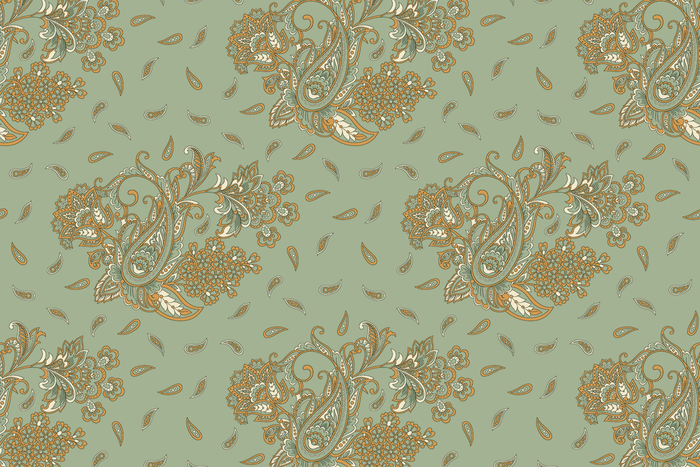 Vintage Paisley Floral Pattern