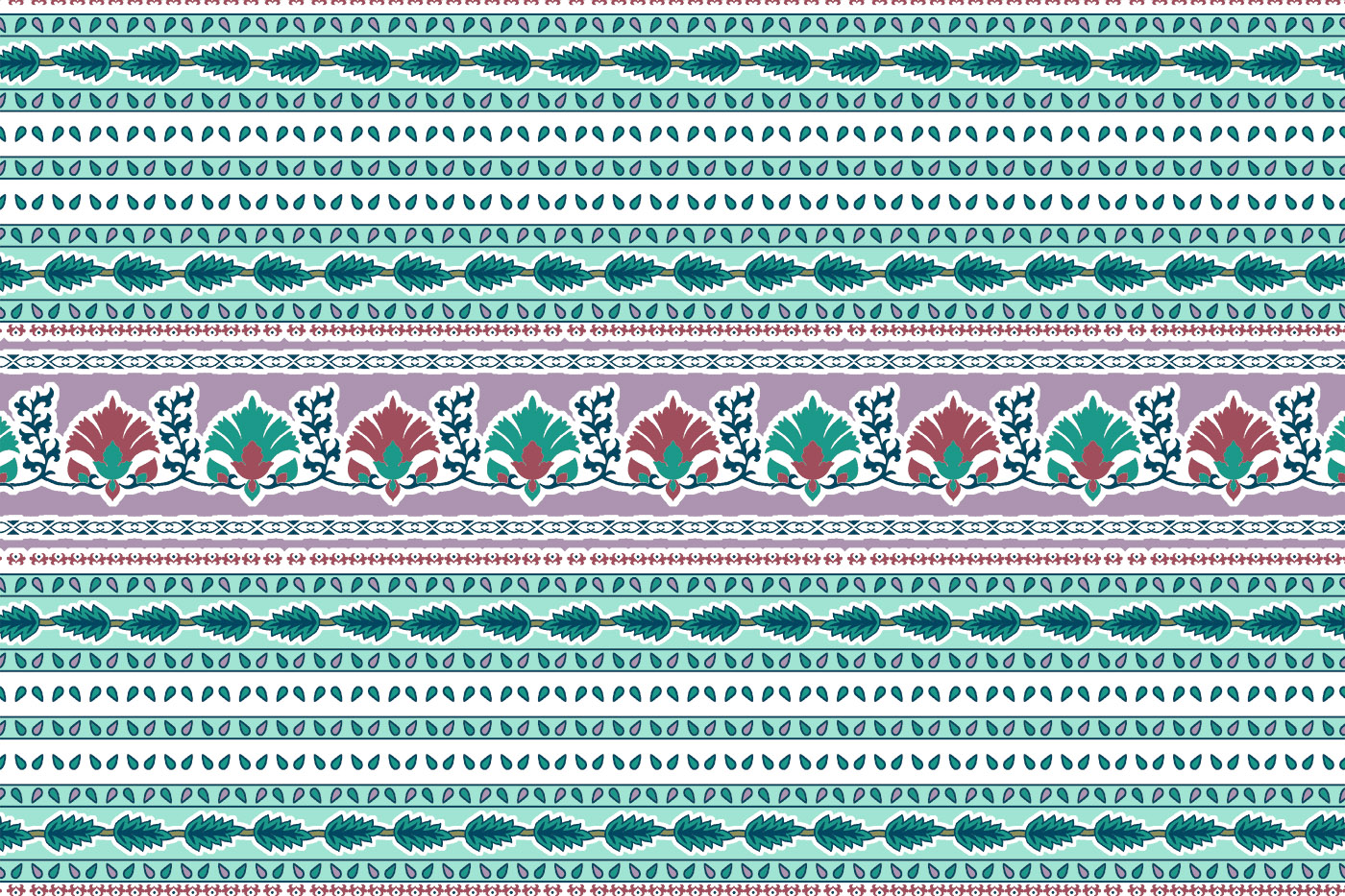 Botanical Floral Textile Design Kit – Buti , Border & Jaal Pack