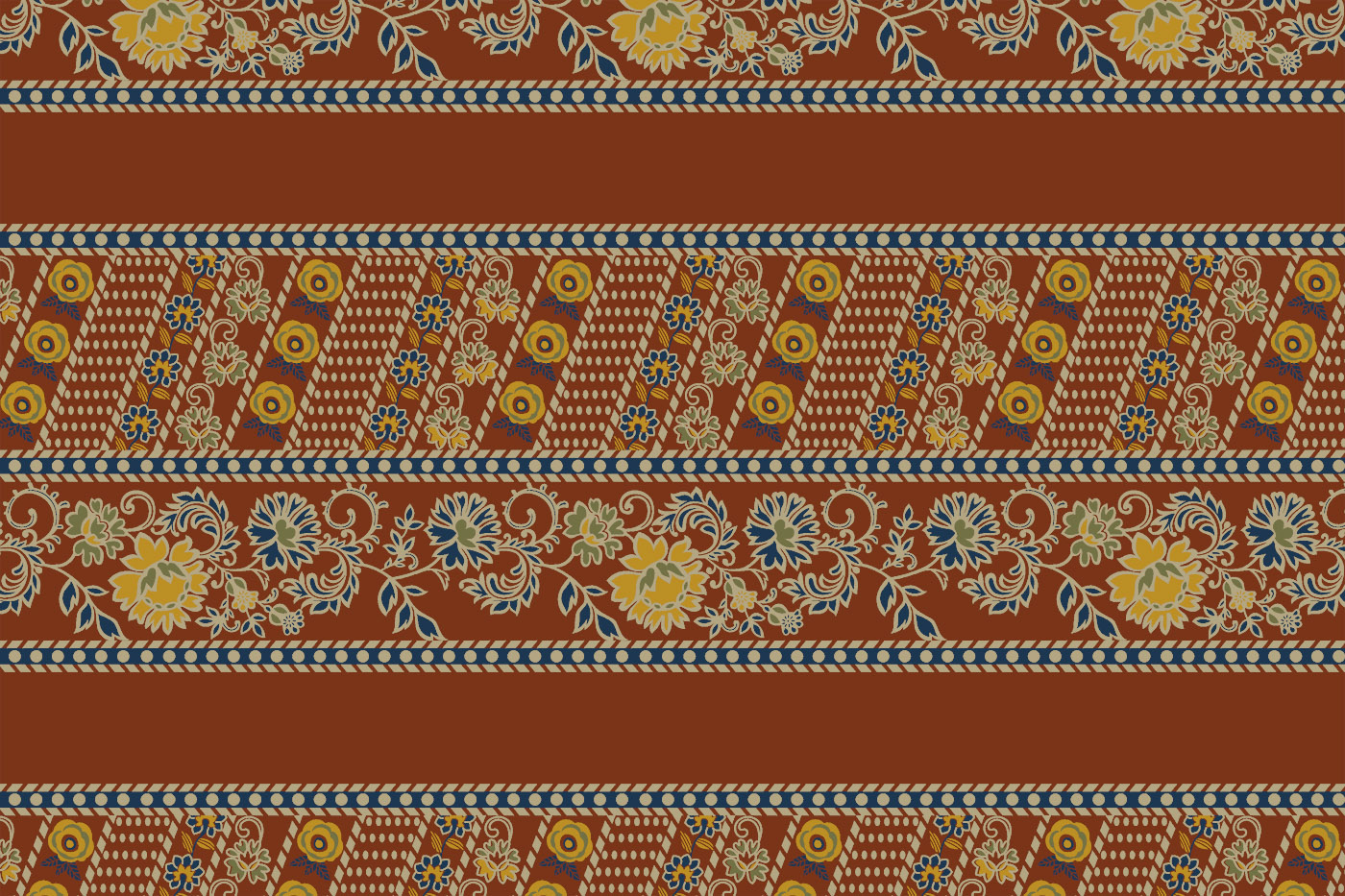 Traditional Paisley Vine Textile Pattern Kit – Jaal , Buti & Border Pack