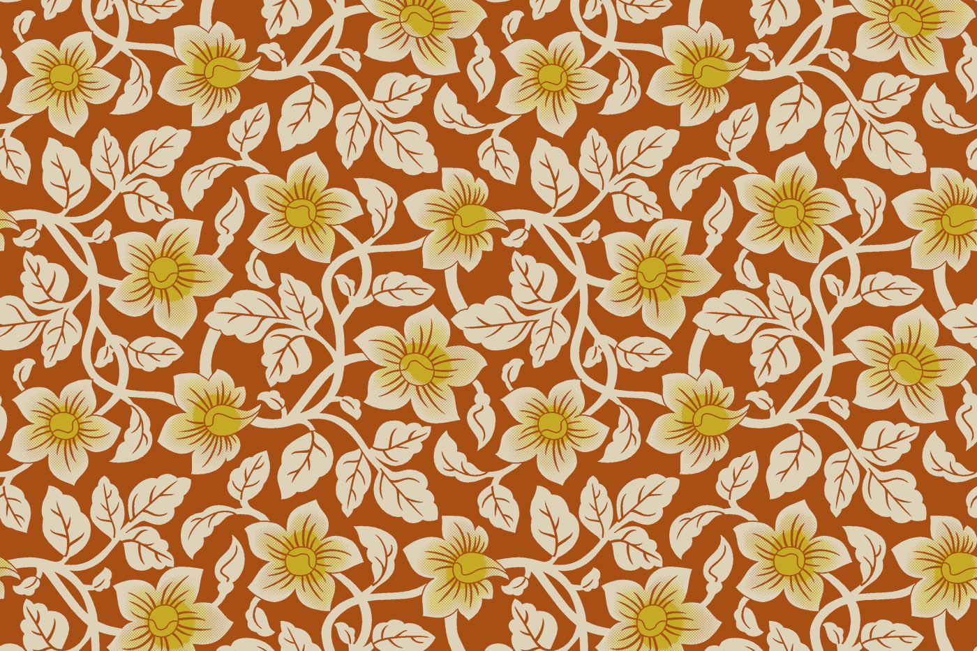Vintage Floral Vine Textile Pattern Kit – Jaal , Buti & Border Pack