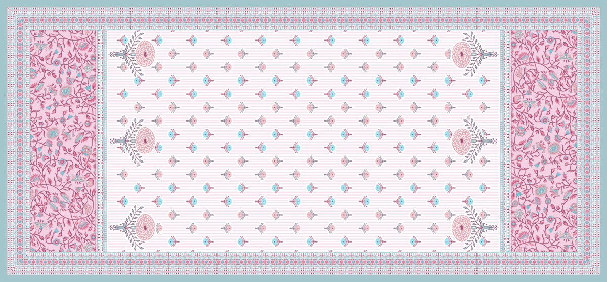 Vintage Floral Textile Pattern Kit – Jaal , Buti , Border & Dupatta Pack