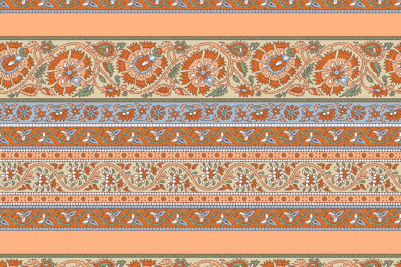 Ethnic Floral Textile Pattern Kit –  Buti , Border & Dupatta Pack