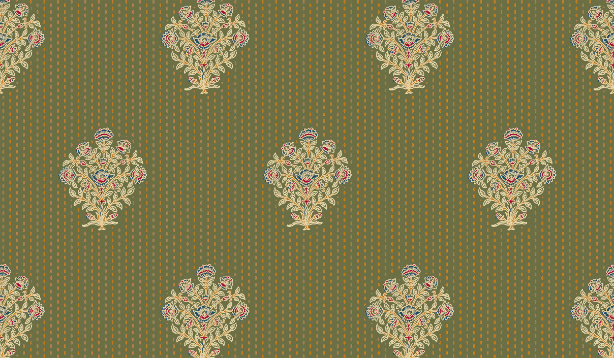 Traditional Floral Buta Allover Textile Pattern